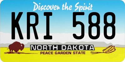 ND license plate KRI588