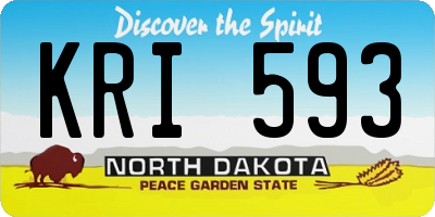 ND license plate KRI593