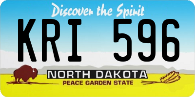 ND license plate KRI596