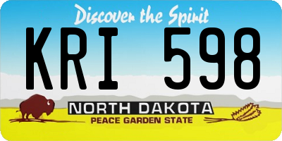 ND license plate KRI598