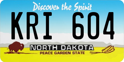 ND license plate KRI604