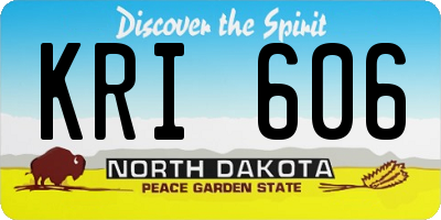 ND license plate KRI606