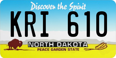 ND license plate KRI610