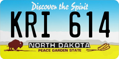 ND license plate KRI614