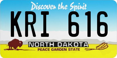 ND license plate KRI616