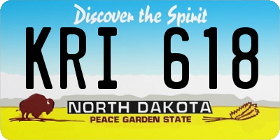 ND license plate KRI618