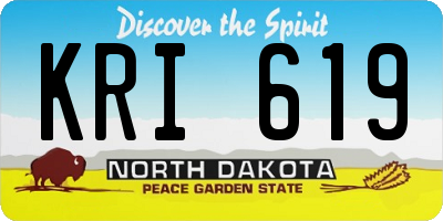 ND license plate KRI619
