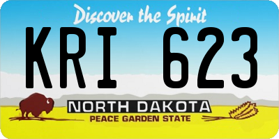 ND license plate KRI623