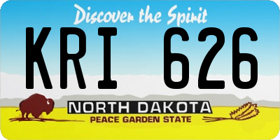 ND license plate KRI626