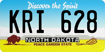 ND license plate KRI628
