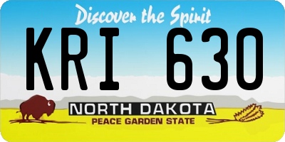 ND license plate KRI630
