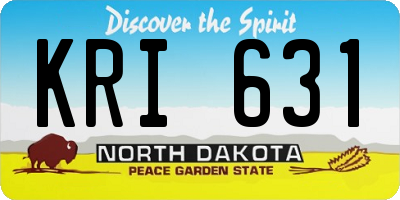 ND license plate KRI631
