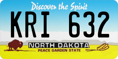 ND license plate KRI632