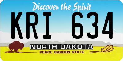 ND license plate KRI634