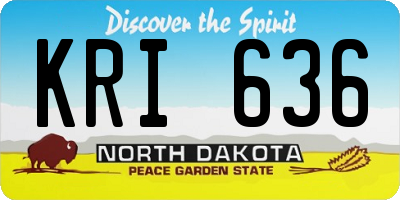 ND license plate KRI636