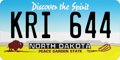 ND license plate KRI644