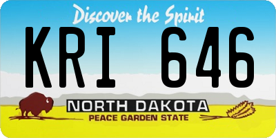 ND license plate KRI646