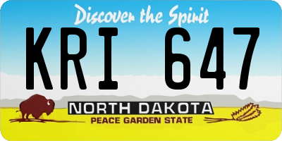 ND license plate KRI647
