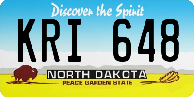ND license plate KRI648