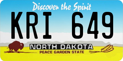 ND license plate KRI649