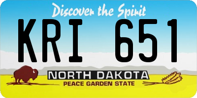 ND license plate KRI651