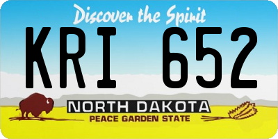 ND license plate KRI652