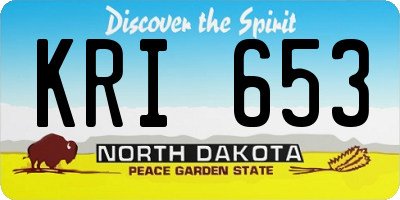 ND license plate KRI653