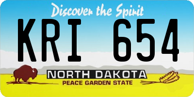 ND license plate KRI654