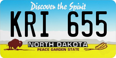 ND license plate KRI655