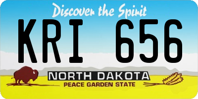 ND license plate KRI656