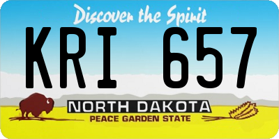 ND license plate KRI657
