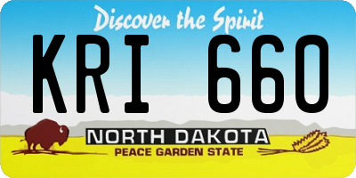 ND license plate KRI660