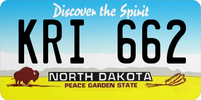 ND license plate KRI662