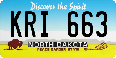 ND license plate KRI663