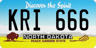 ND license plate KRI666