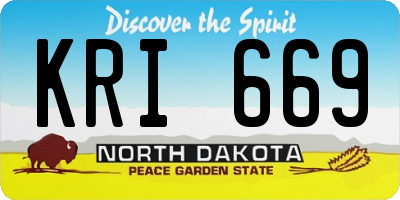 ND license plate KRI669