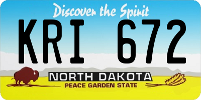 ND license plate KRI672