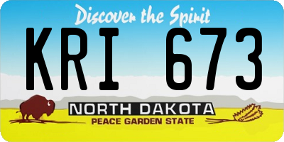 ND license plate KRI673