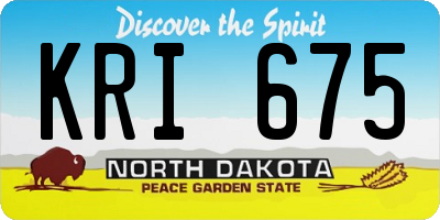 ND license plate KRI675
