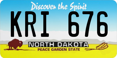 ND license plate KRI676