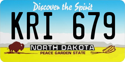 ND license plate KRI679