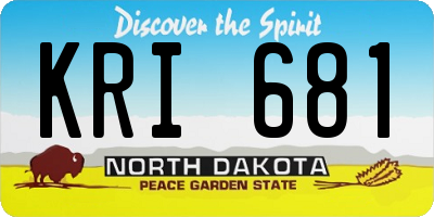 ND license plate KRI681