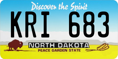ND license plate KRI683