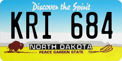 ND license plate KRI684