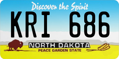 ND license plate KRI686