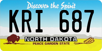 ND license plate KRI687