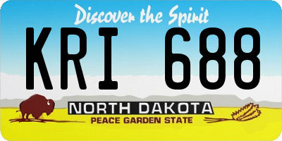 ND license plate KRI688