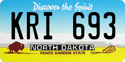 ND license plate KRI693