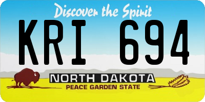 ND license plate KRI694