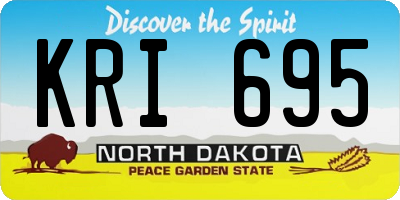 ND license plate KRI695